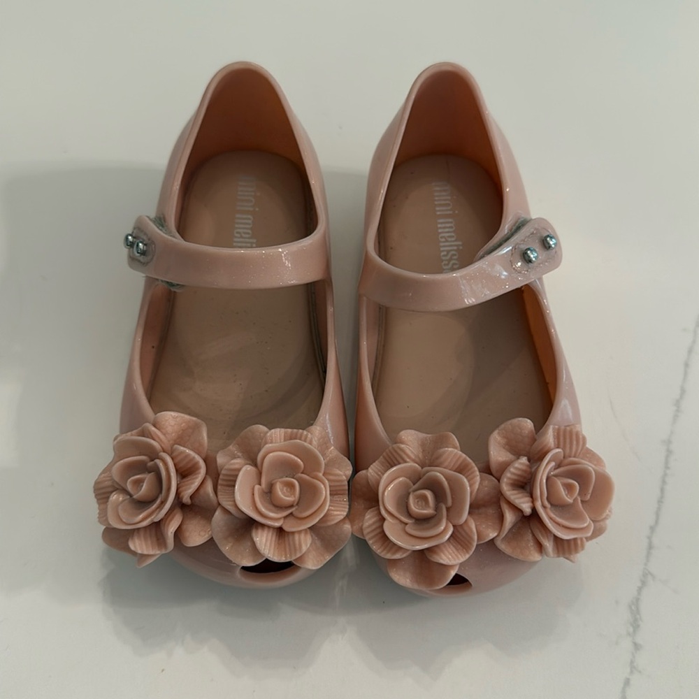 Mini Melissa Pink Ultragirl Sprintime Flats, Size 7, NEW